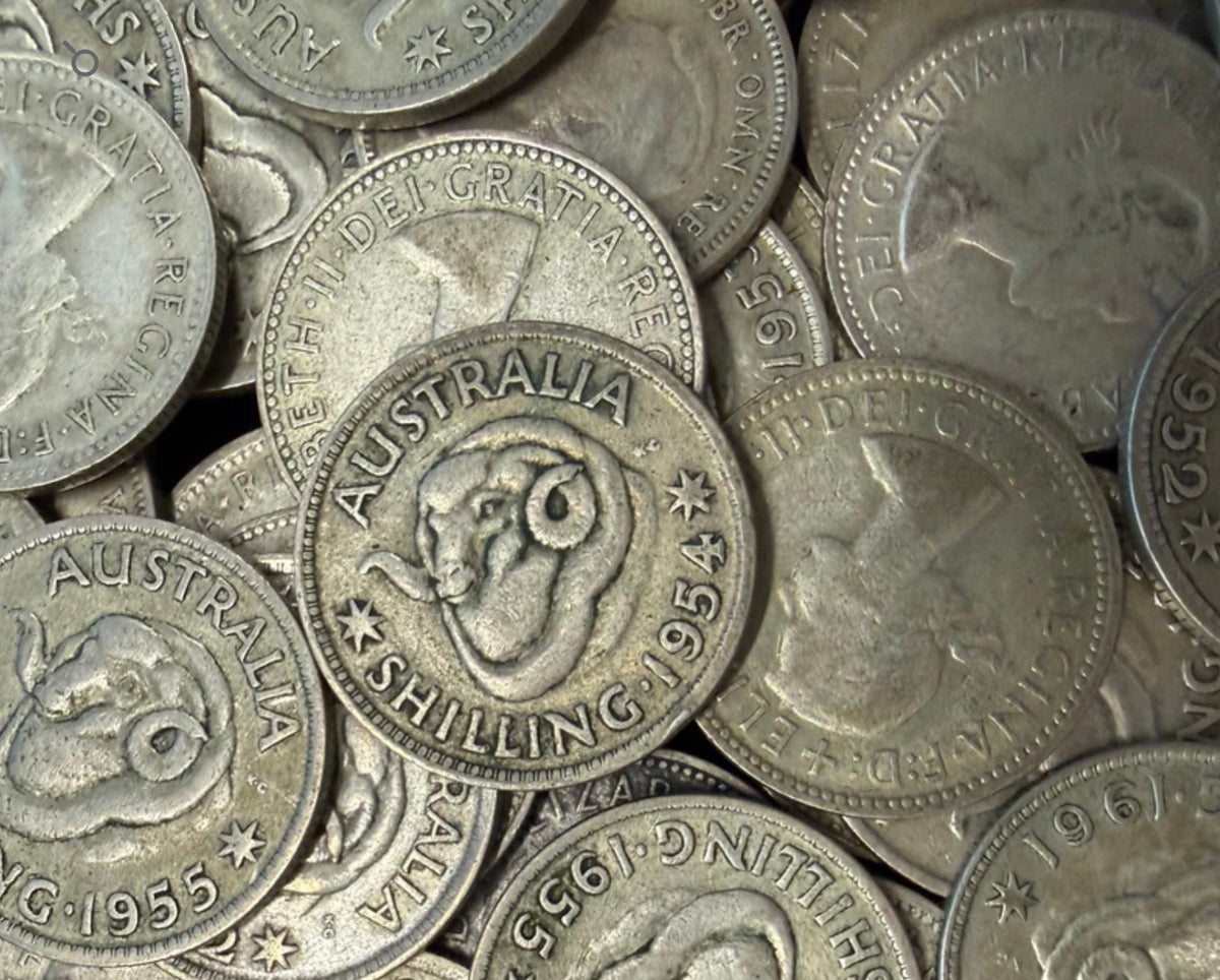 Australian 50% Silver Shilling (1946–1963) – Random Date