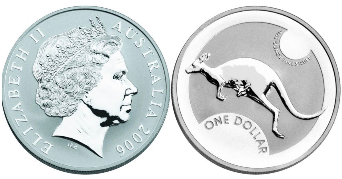 2006 Royal Australian Mint 1oz Silver Kangaroo Coin on Card
