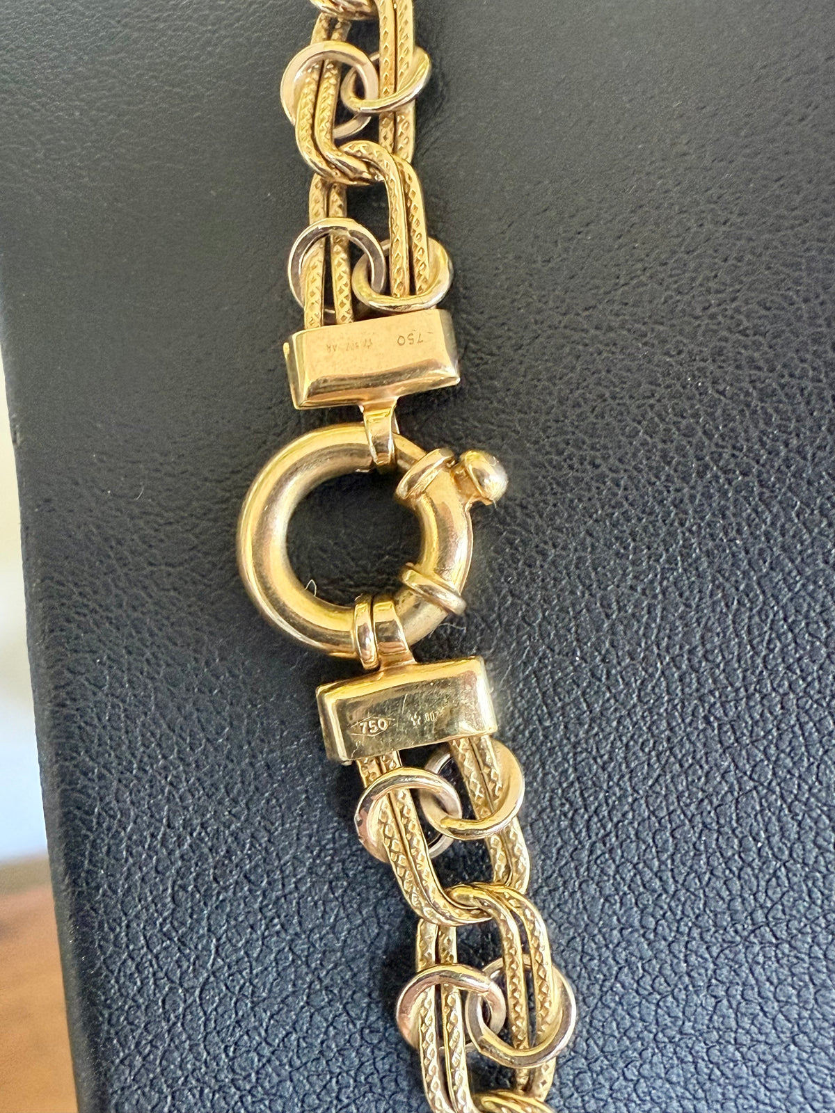 Elegant 18ct Two-Tone Gold Italian Necklace – L’indiána Fancy Link Design