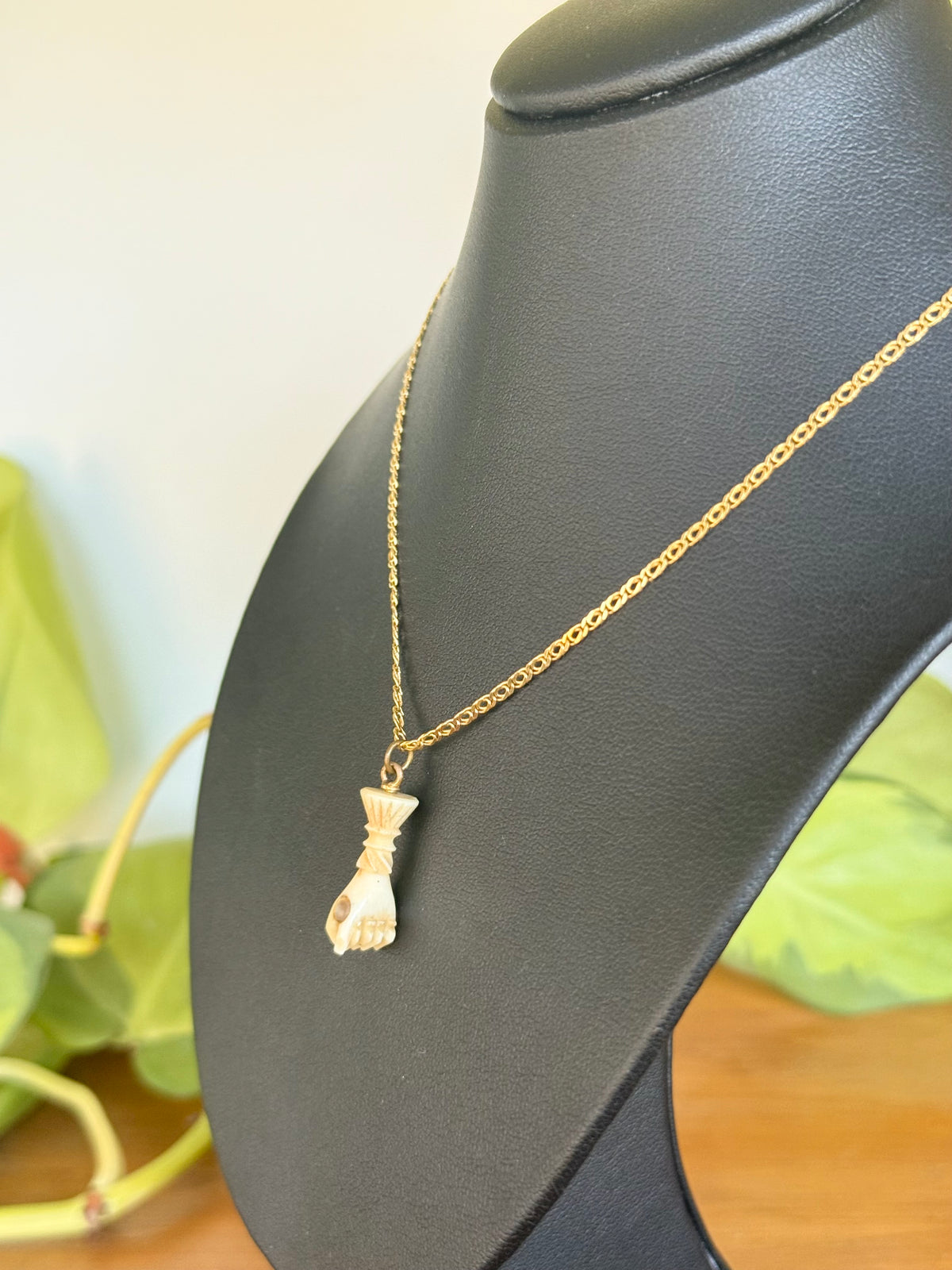 Paris Exposition Souvenir 1867 - Stanhope Picture Viewer | Antique Carved Bone Fist Pendant