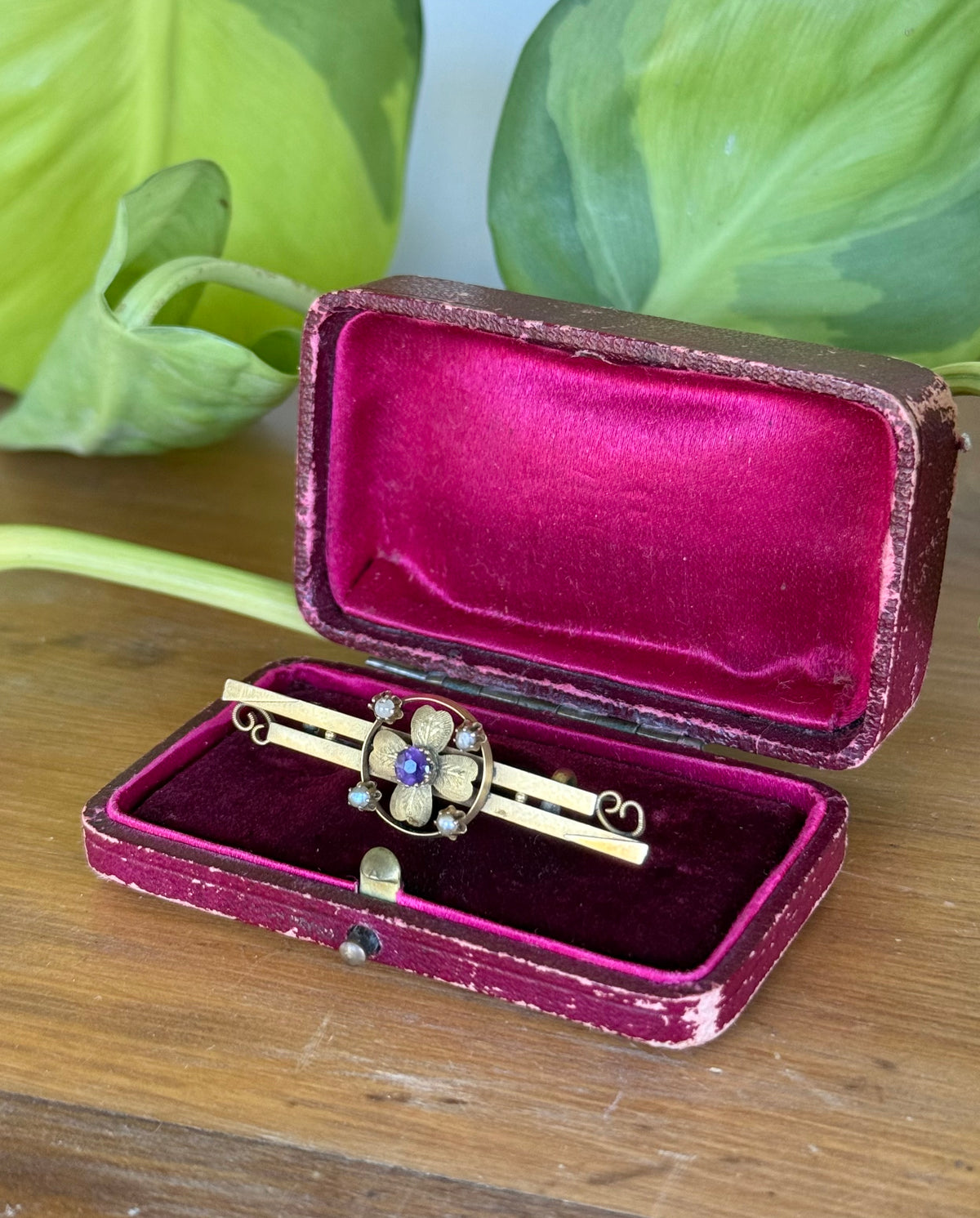 9ct Amethyst and Seed Pearl Brooch | 1900’s Taylor & Sharp, Hobart