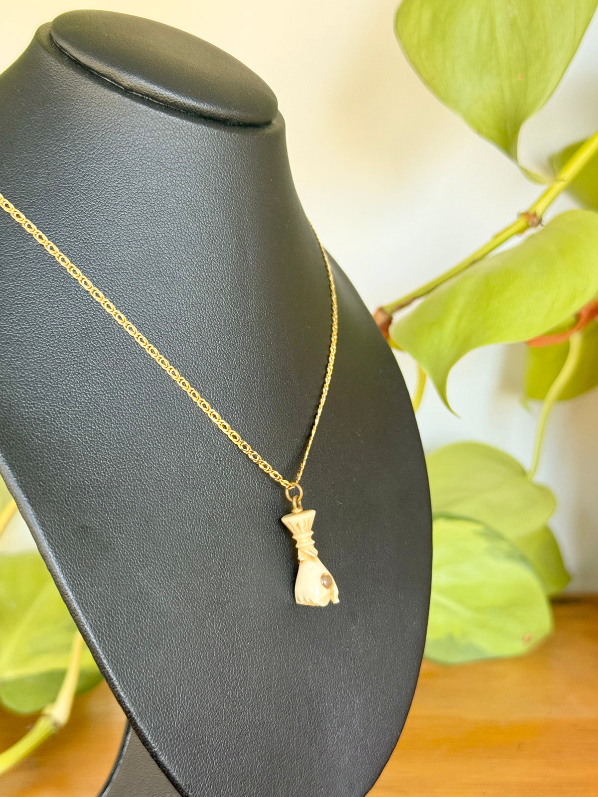 Paris Exposition Souvenir 1867 - Stanhope Picture Viewer | Antique Carved Bone Fist Pendant