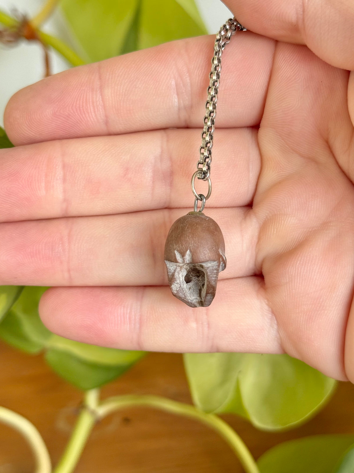 Antique Carved Stone Skull Pendant | Likely 1860’s Paris Exposition, Catacombs Souvenir, Memento Mori