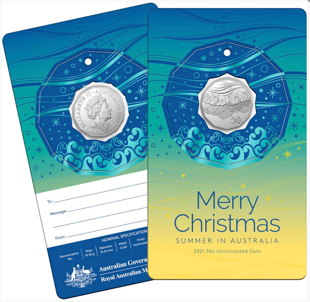 2021 Royal Australian Mint Summer in Australia 5 Coin 50 Cent Set
