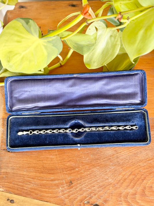 Victorian Sterling Silver Knotted Rope Link Bracelet | Albert Clasp Circa 1890’s