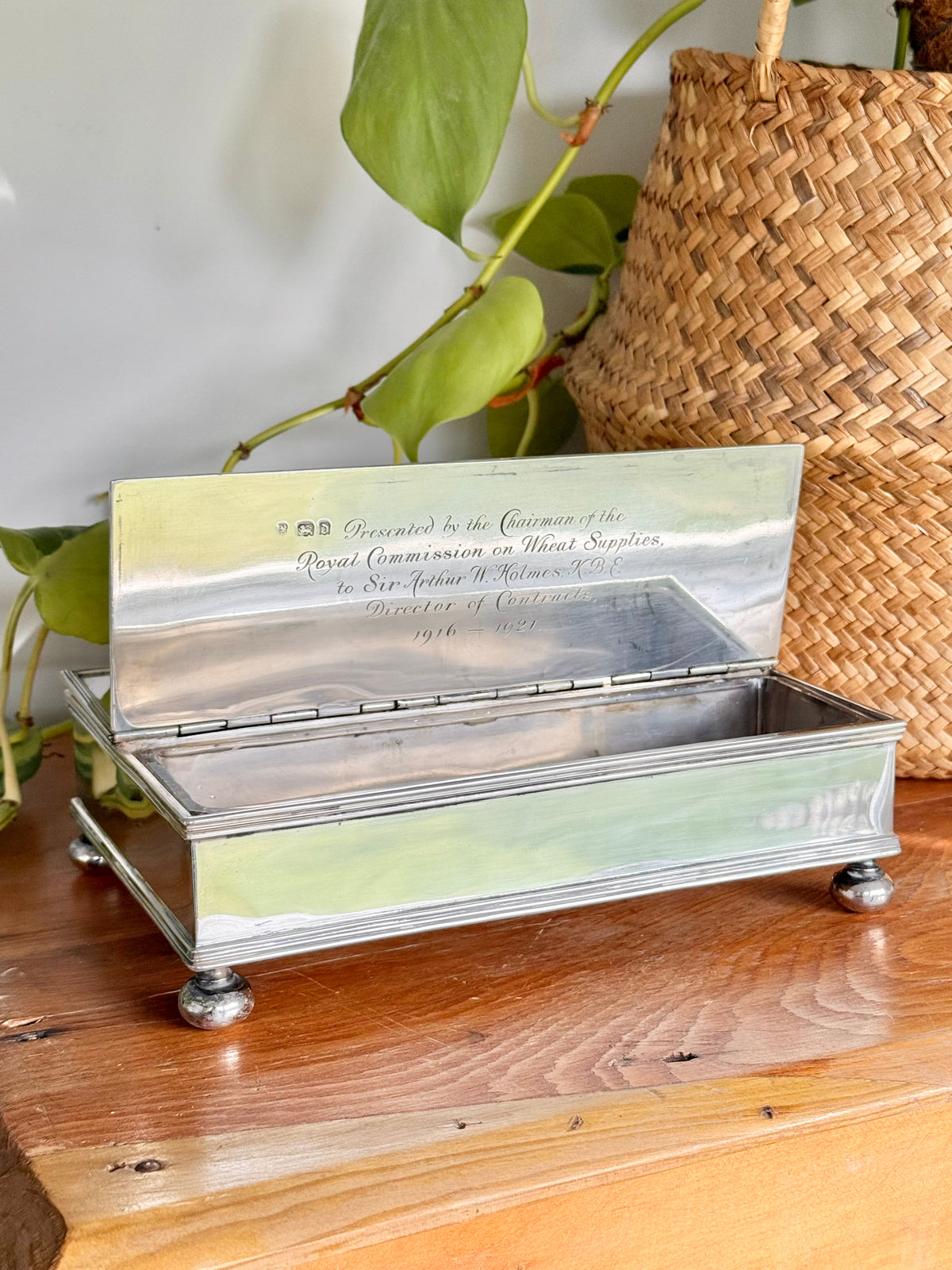 Sterling Silver Hallmarked Treasury Ink Stand | C. S. Harris & Sons Ltd, 1919