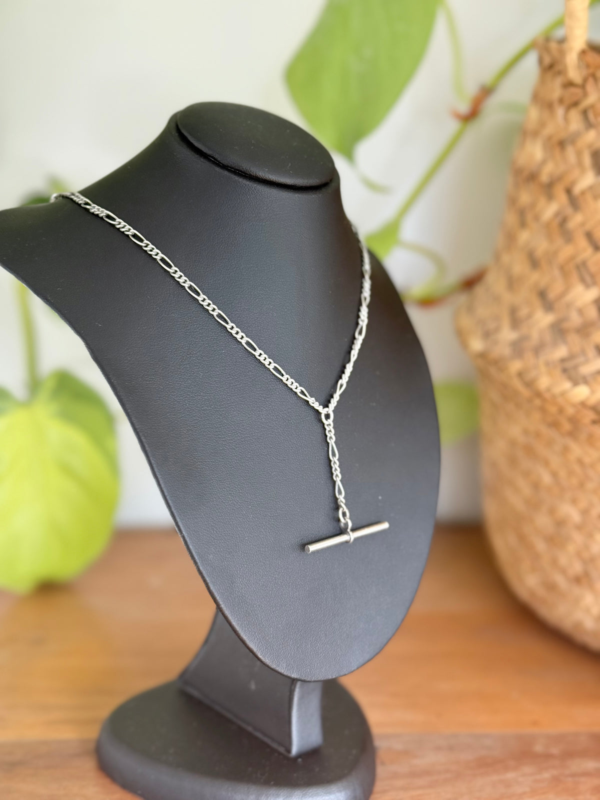 Vintage Fob | T-Bar Fine Necklace Sterling Sliver