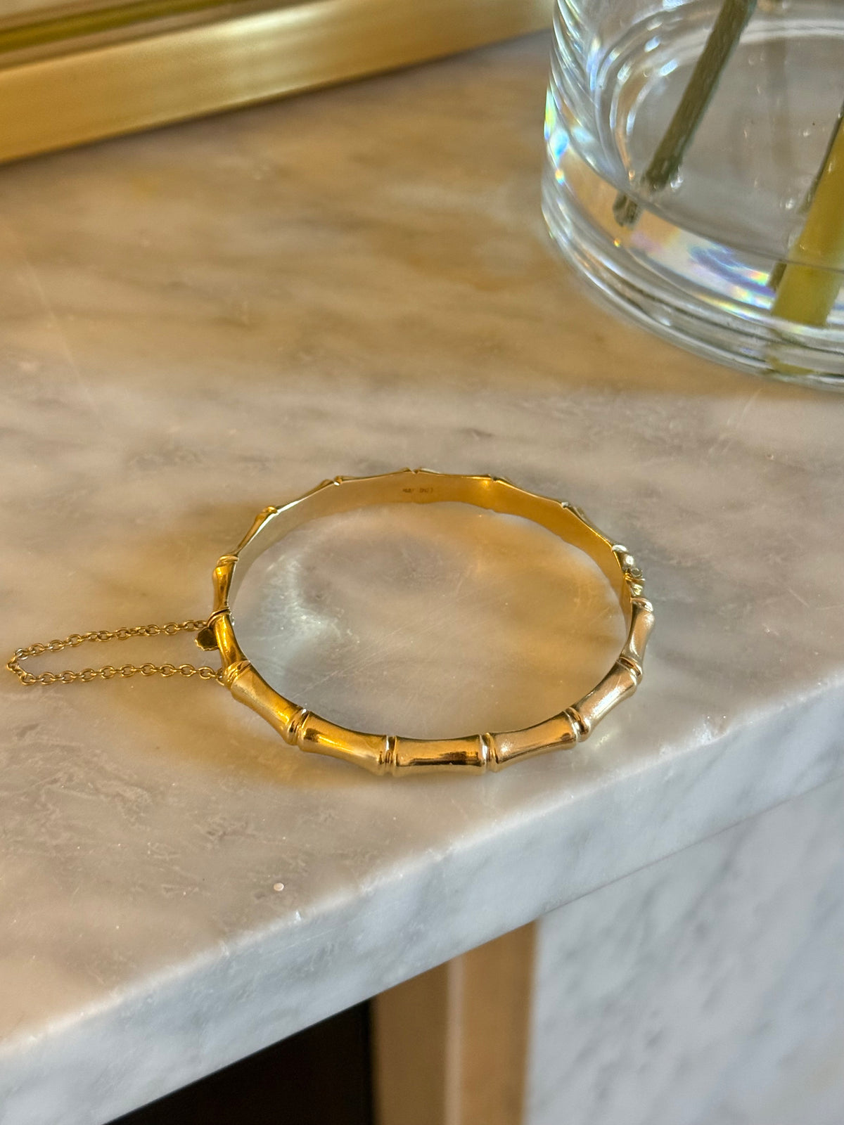 Vintage 9ct Gold Bamboo Bangle Bracelet, Australian