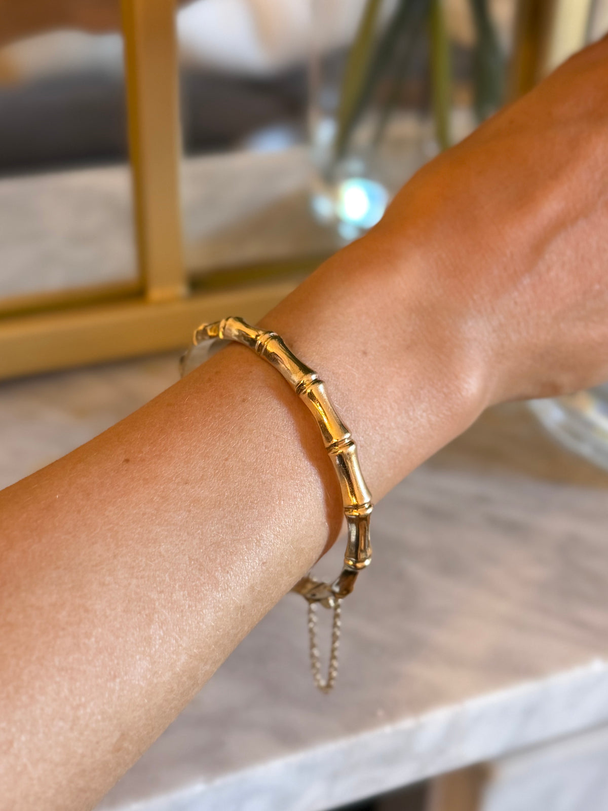 Vintage 9ct Gold Bamboo Bangle Bracelet, Australian