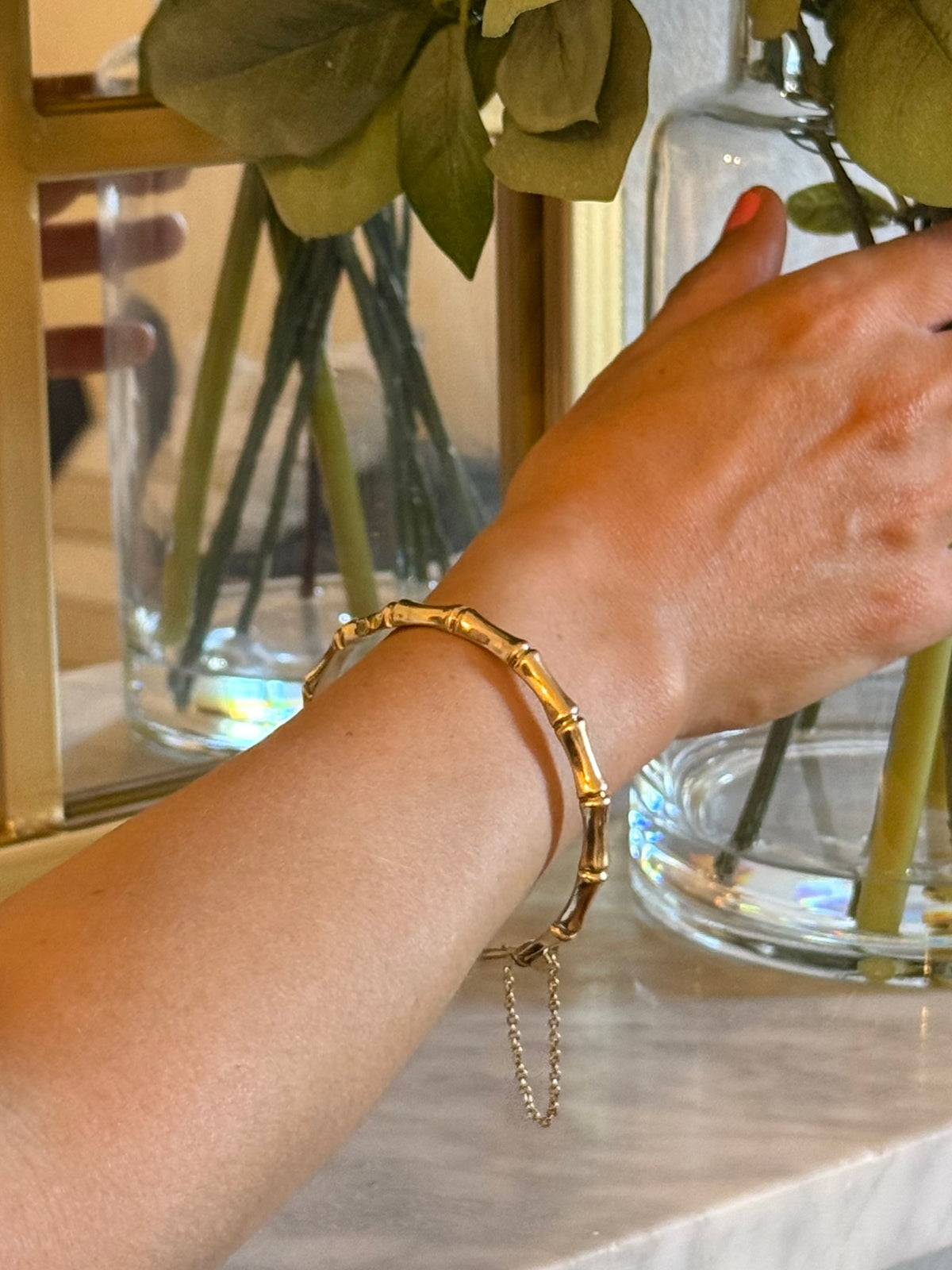 Vintage 9ct Gold Bamboo Bangle Bracelet, Australian