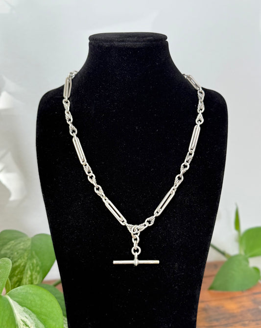 Antique Sterling Silver Fob Chain | 45.5cm | Hallmarked 1863 Birmingham | Herbert Bushell & Son Ltd
