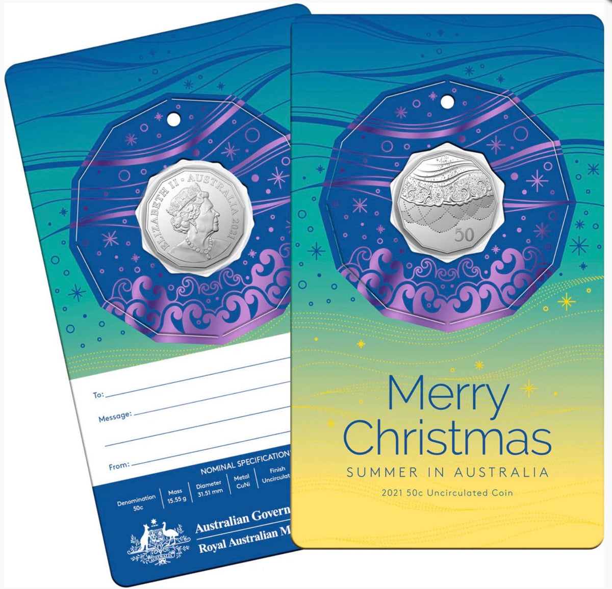 2021 Royal Australian Mint Summer in Australia 5 Coin 50 Cent Set