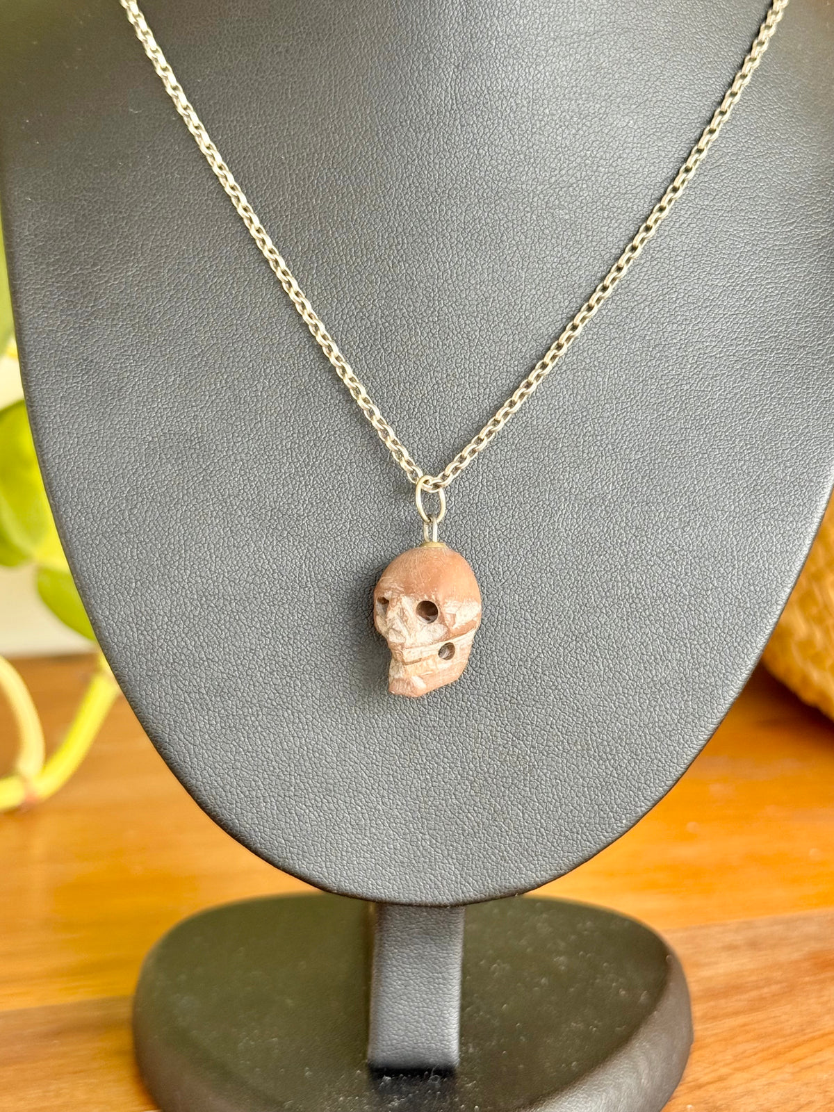 Antique Carved Stone Skull Pendant | Likely 1860’s Paris Exposition, Catacombs Souvenir, Memento Mori