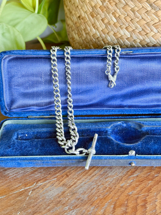 Antique Sterling Silver Fob Chain Necklace | Circa 1880’s Australian