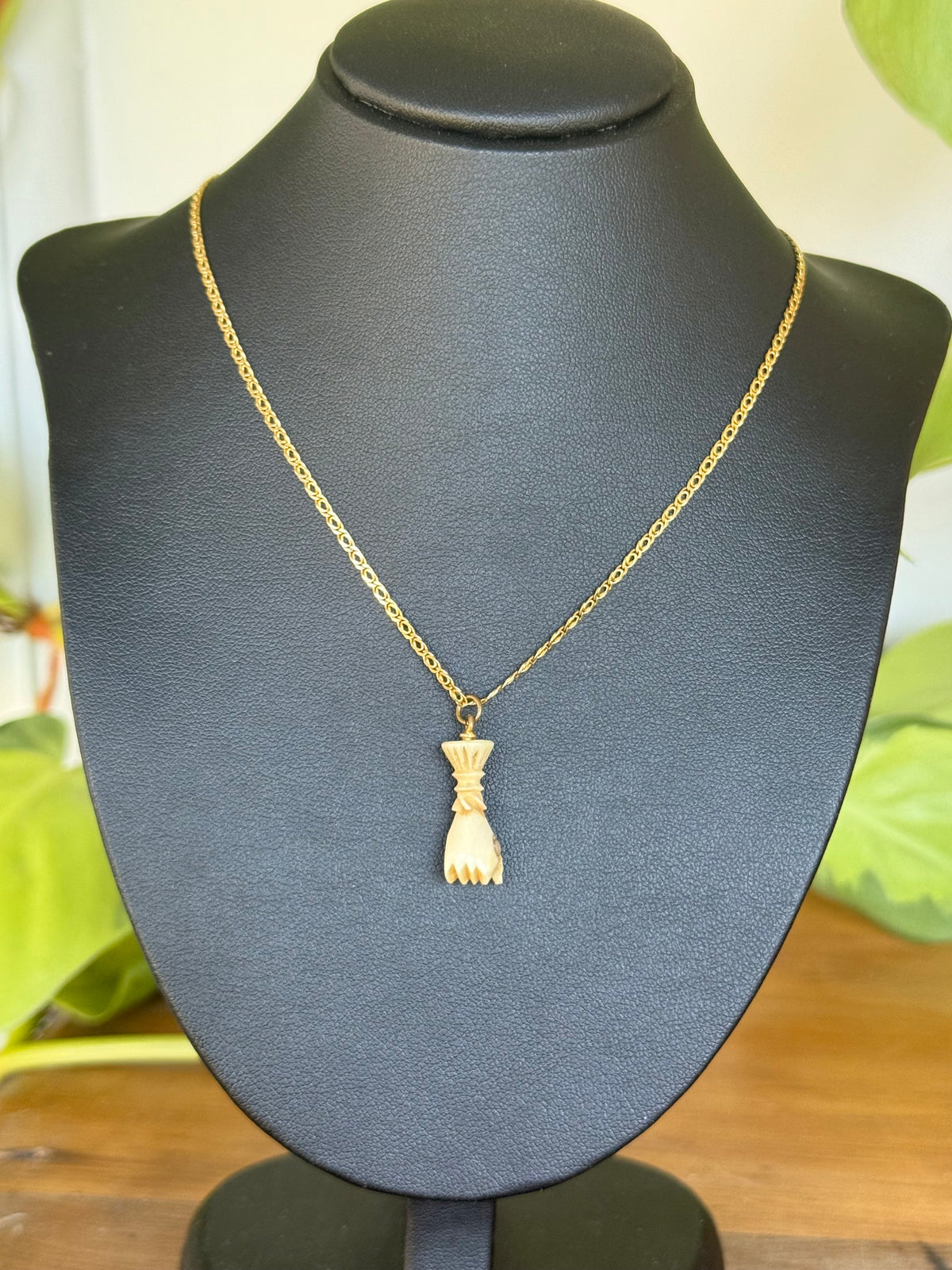 Paris Exposition Souvenir 1867 - Stanhope Picture Viewer | Antique Carved Bone Fist Pendant
