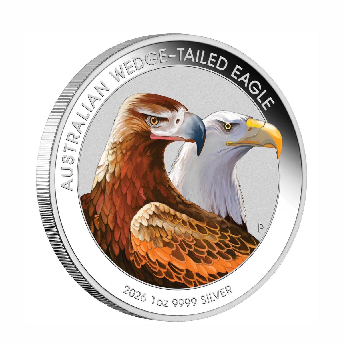 2026 Perth Mint Wedge-Tailed Eagle 1oz Silver Coloured Coin, 2500 Mintage