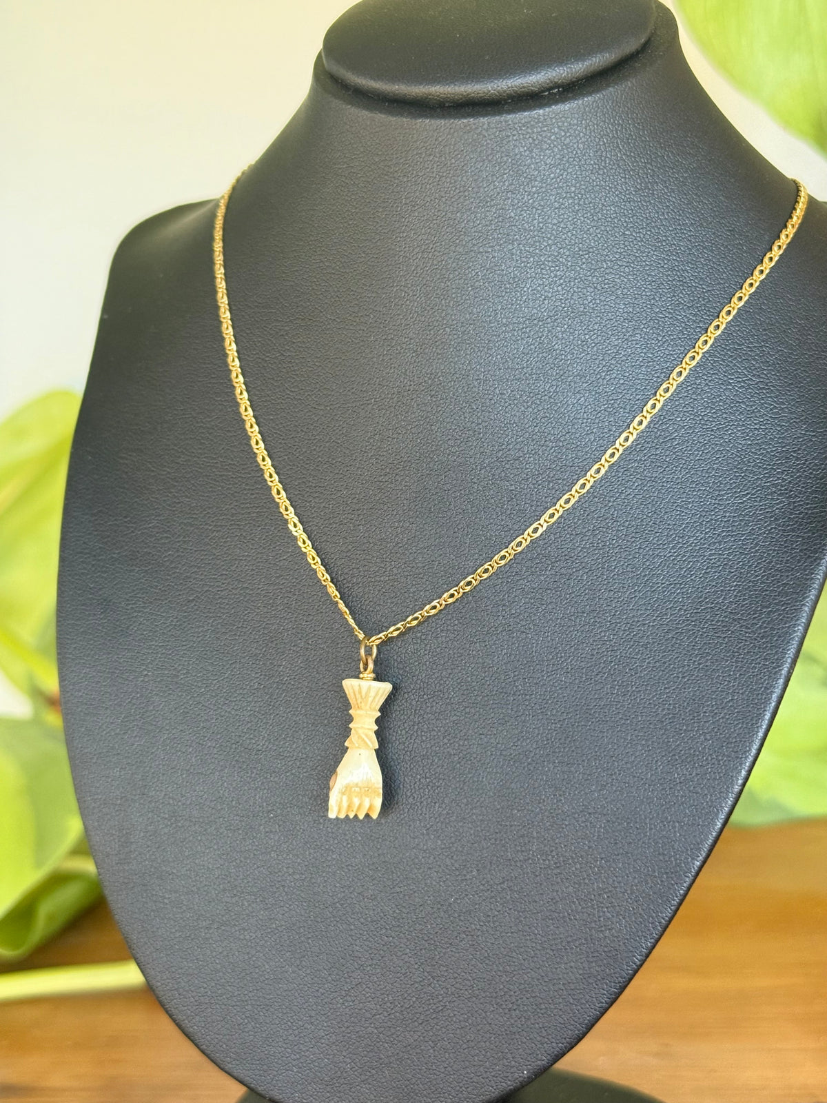Paris Exposition Souvenir 1867 - Stanhope Picture Viewer | Antique Carved Bone Fist Pendant