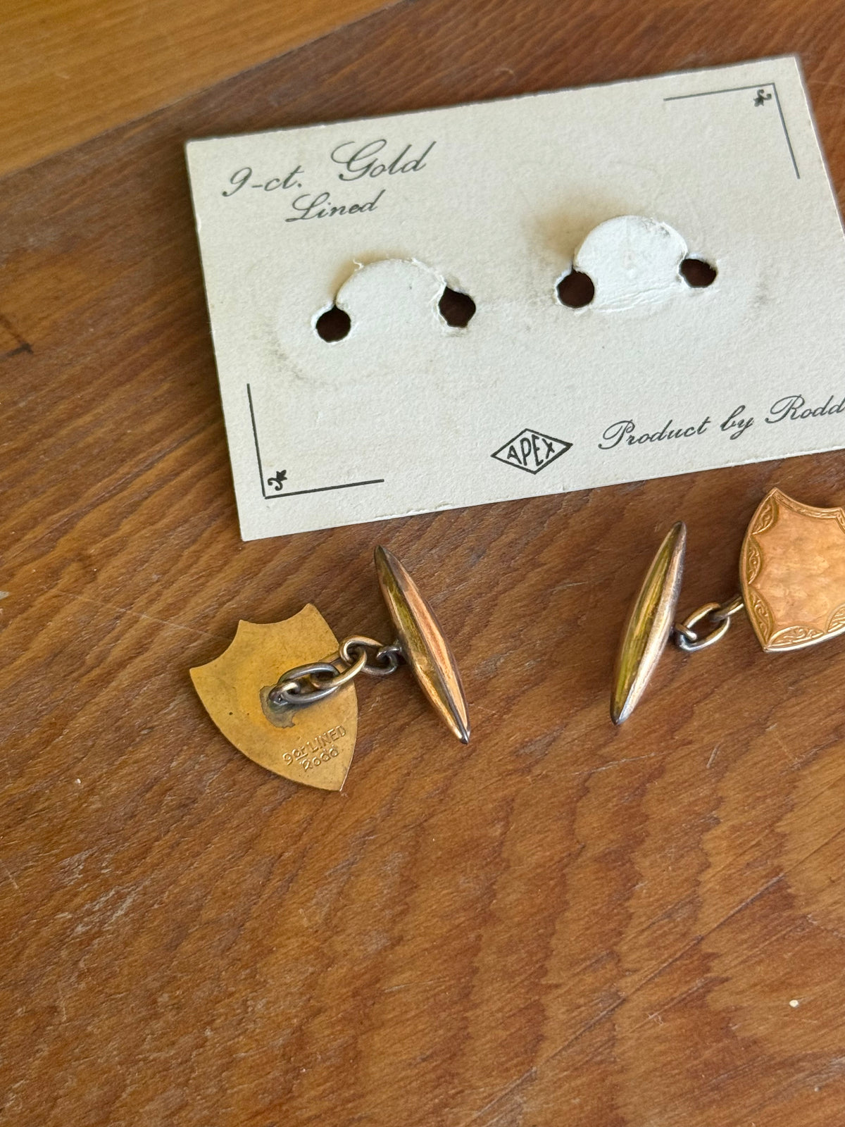 Vintage Apex by Rodd Gold-Lined Cufflinks | New Old Stock on Card