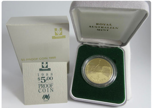 1988 $5 Proof Coin – Opening of Parliament House