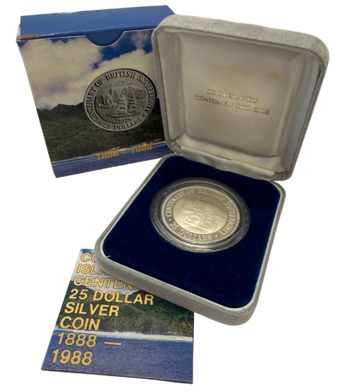 1988 Cook Islands $25 Silver Proof – Centenary of British Sovereignty
