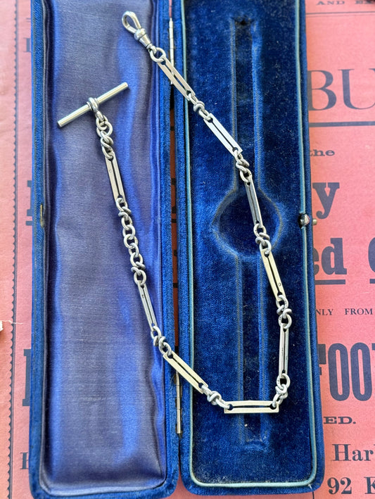 Victorian Fob, Pocket Watch Chain | Hallmarked Sterling Silver