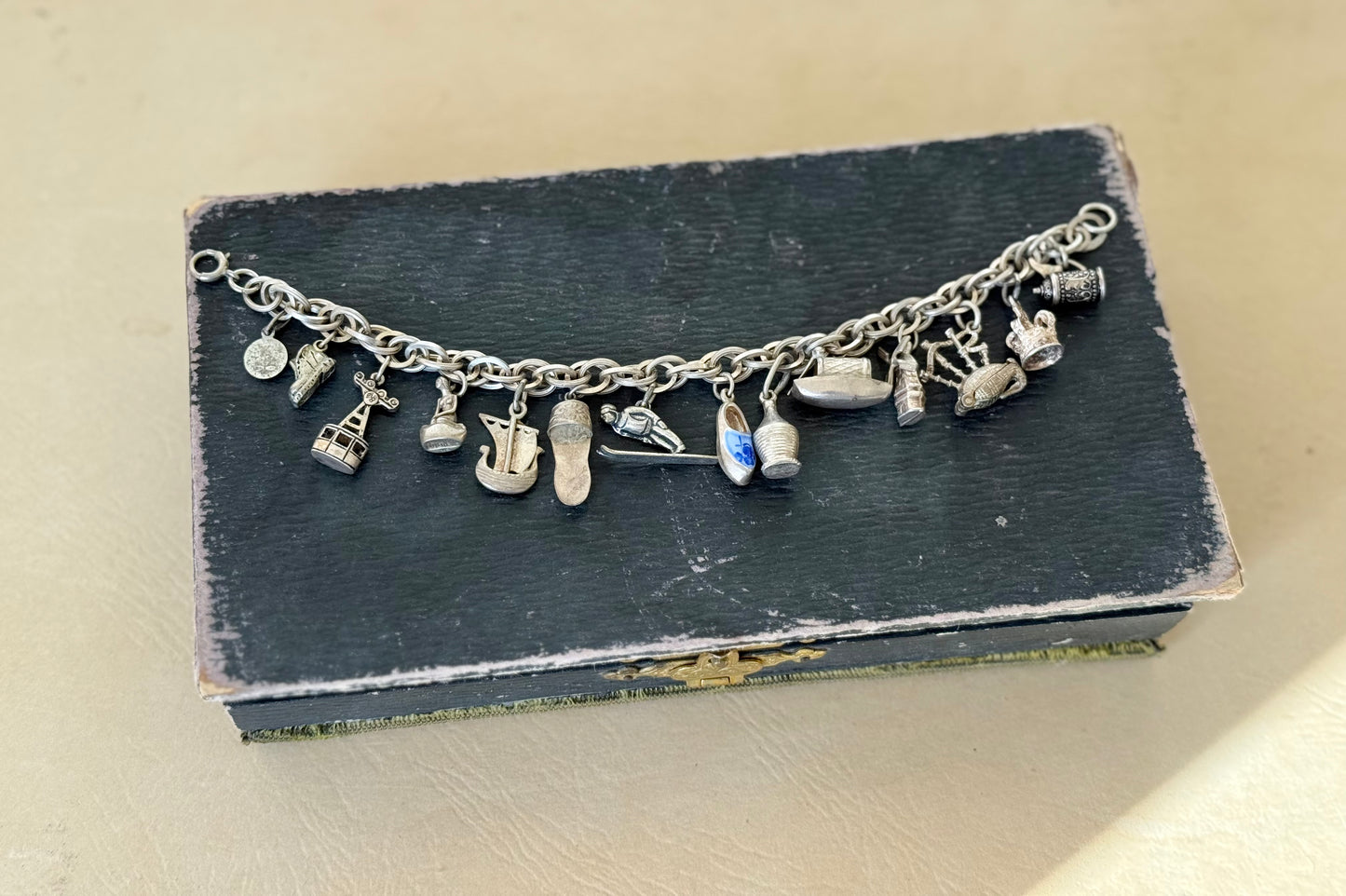Multi-link Sterling Silver Charm Bracelet  | Various European Charms