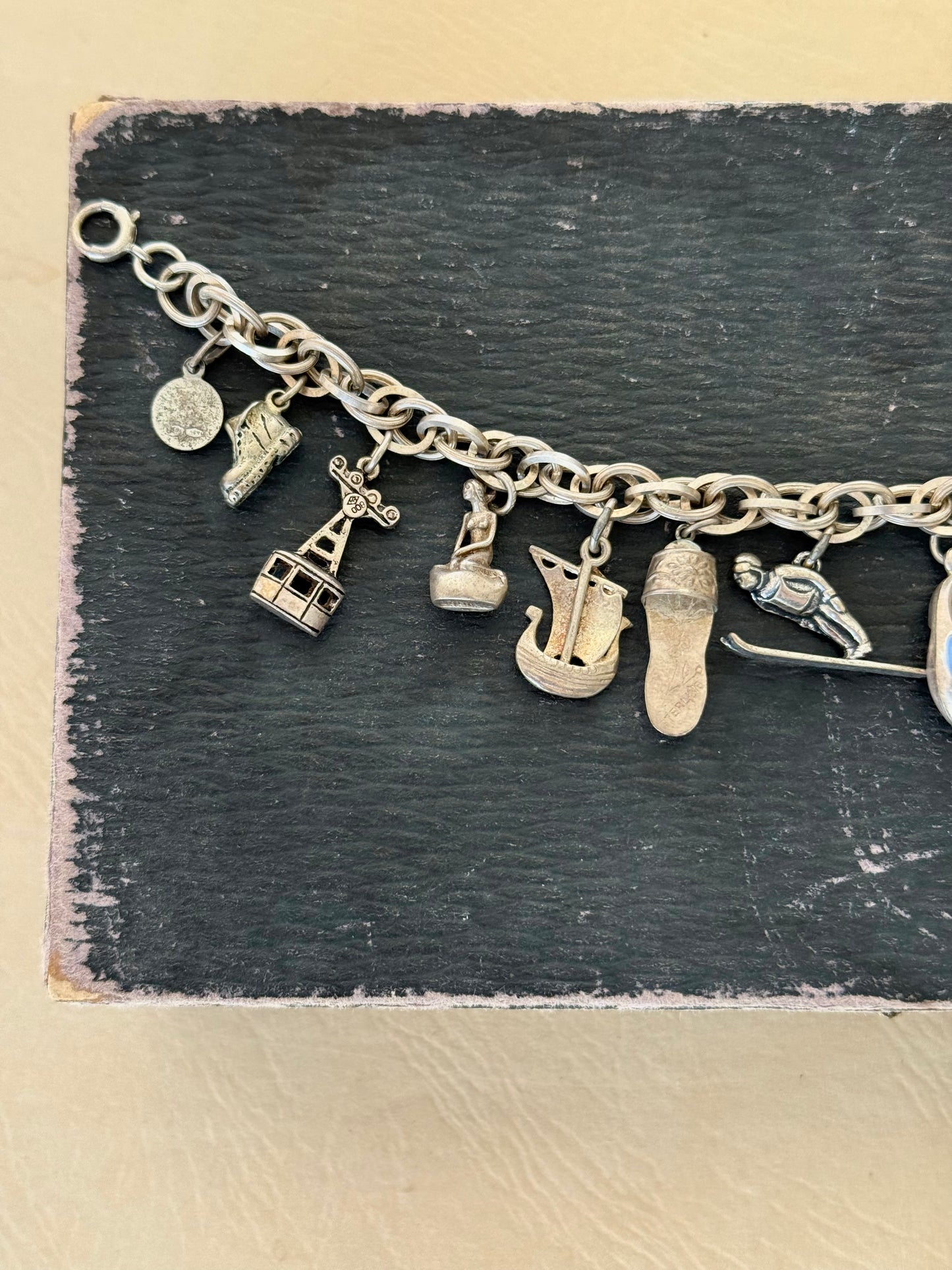Multi-link Sterling Silver Charm Bracelet  | Various European Charms