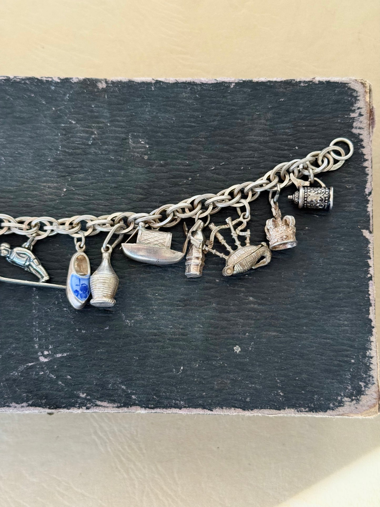 Multi-link Sterling Silver Charm Bracelet  | Various European Charms
