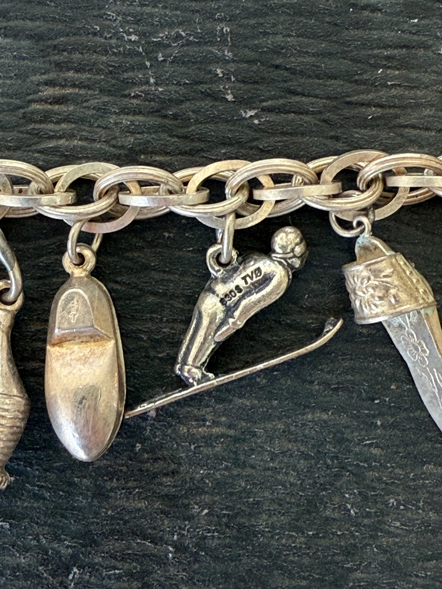 Multi-link Sterling Silver Charm Bracelet  | Various European Charms