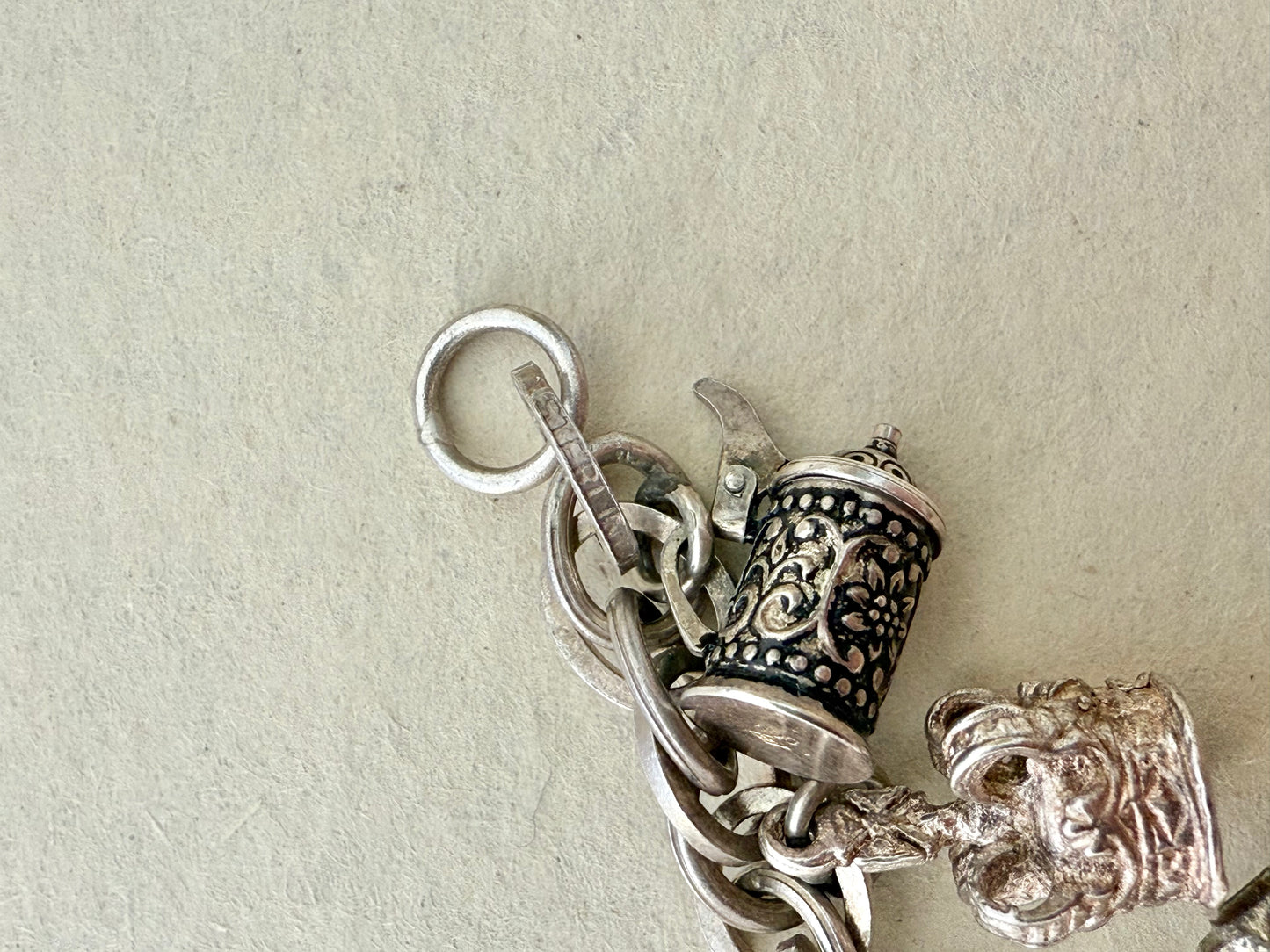 Multi-link Sterling Silver Charm Bracelet  | Various European Charms