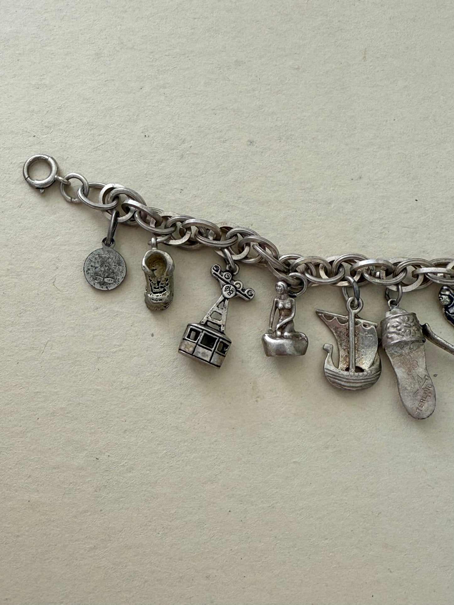 Multi-link Sterling Silver Charm Bracelet  | Various European Charms