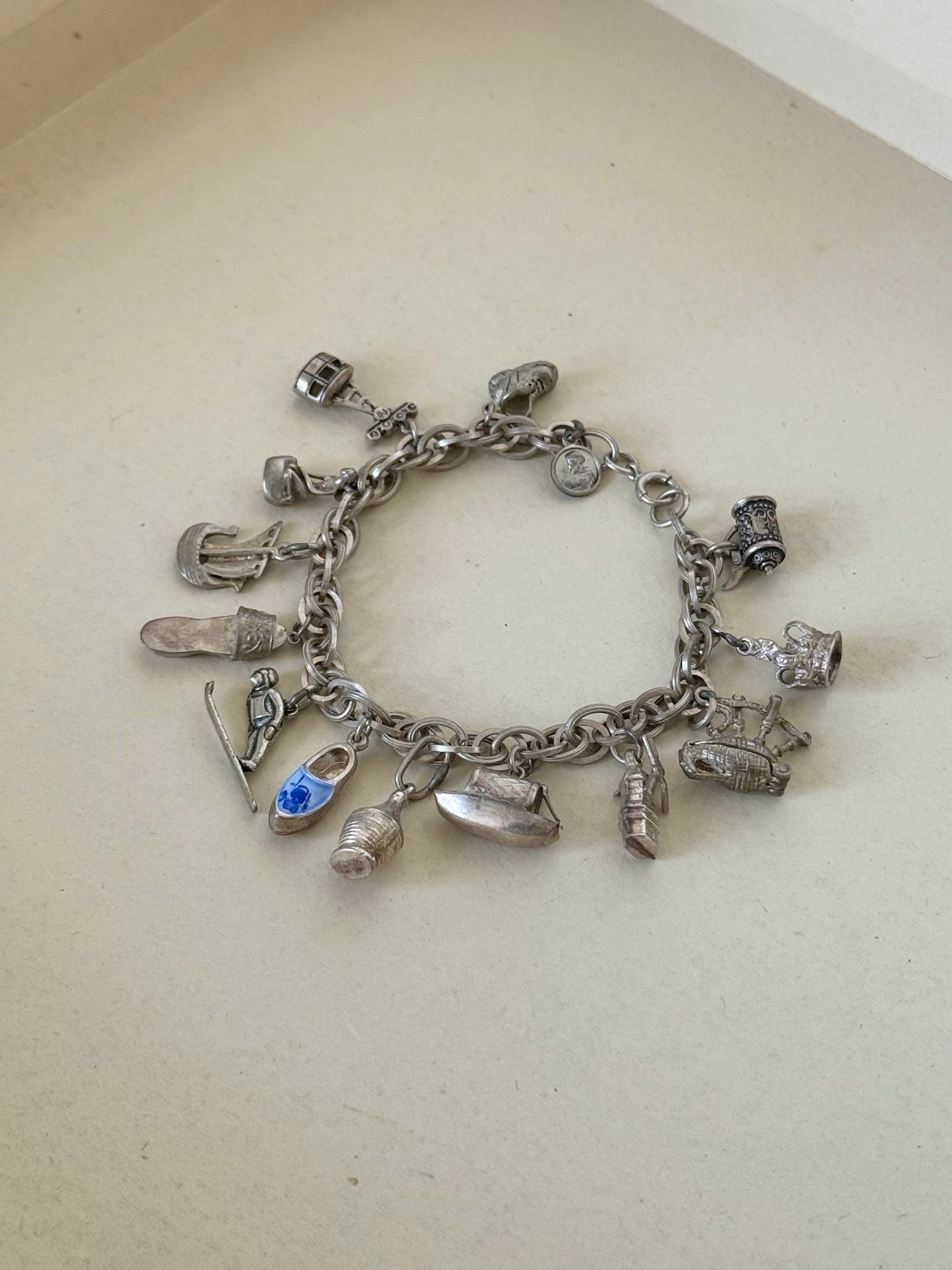 Multi-link Sterling Silver Charm Bracelet  | Various European Charms