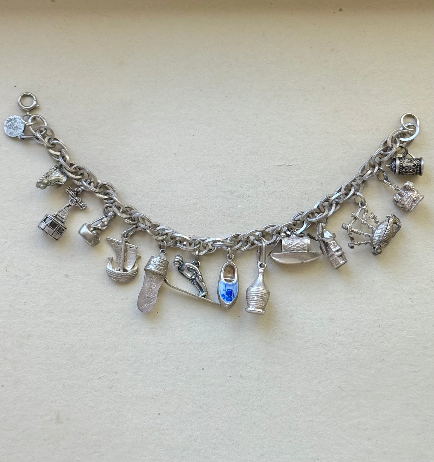 Multi-link Sterling Silver Charm Bracelet  | Various European Charms