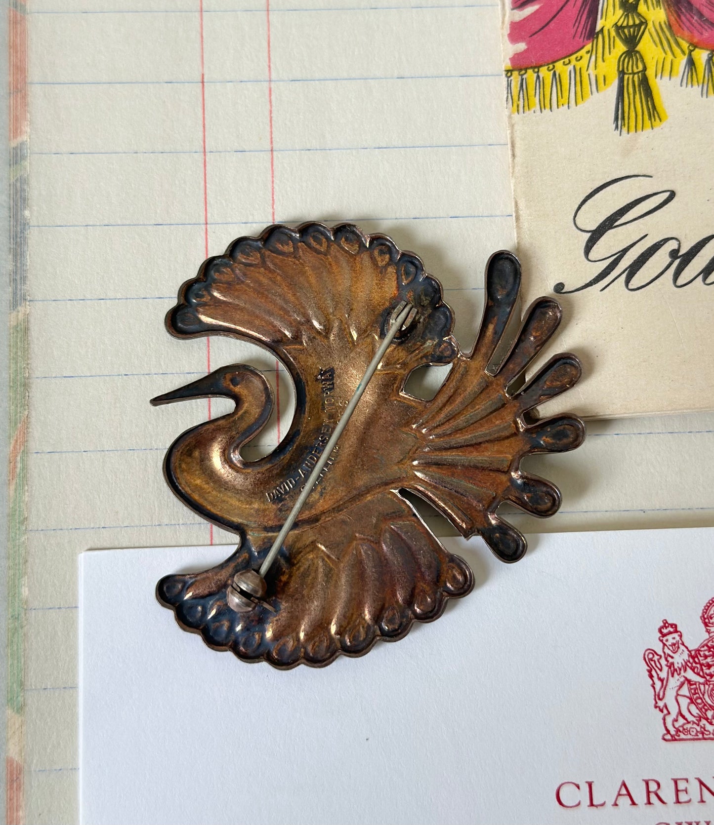 Guilloché enamel bird brooch - David Andersen | Norway